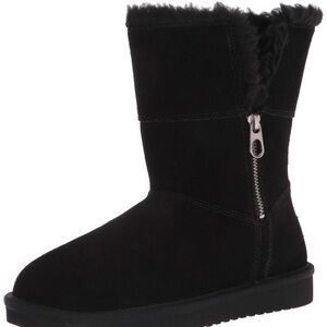 Koolaburra by UGG Women's Aribel Short Faux Fur Lined Boots in Black Size 9